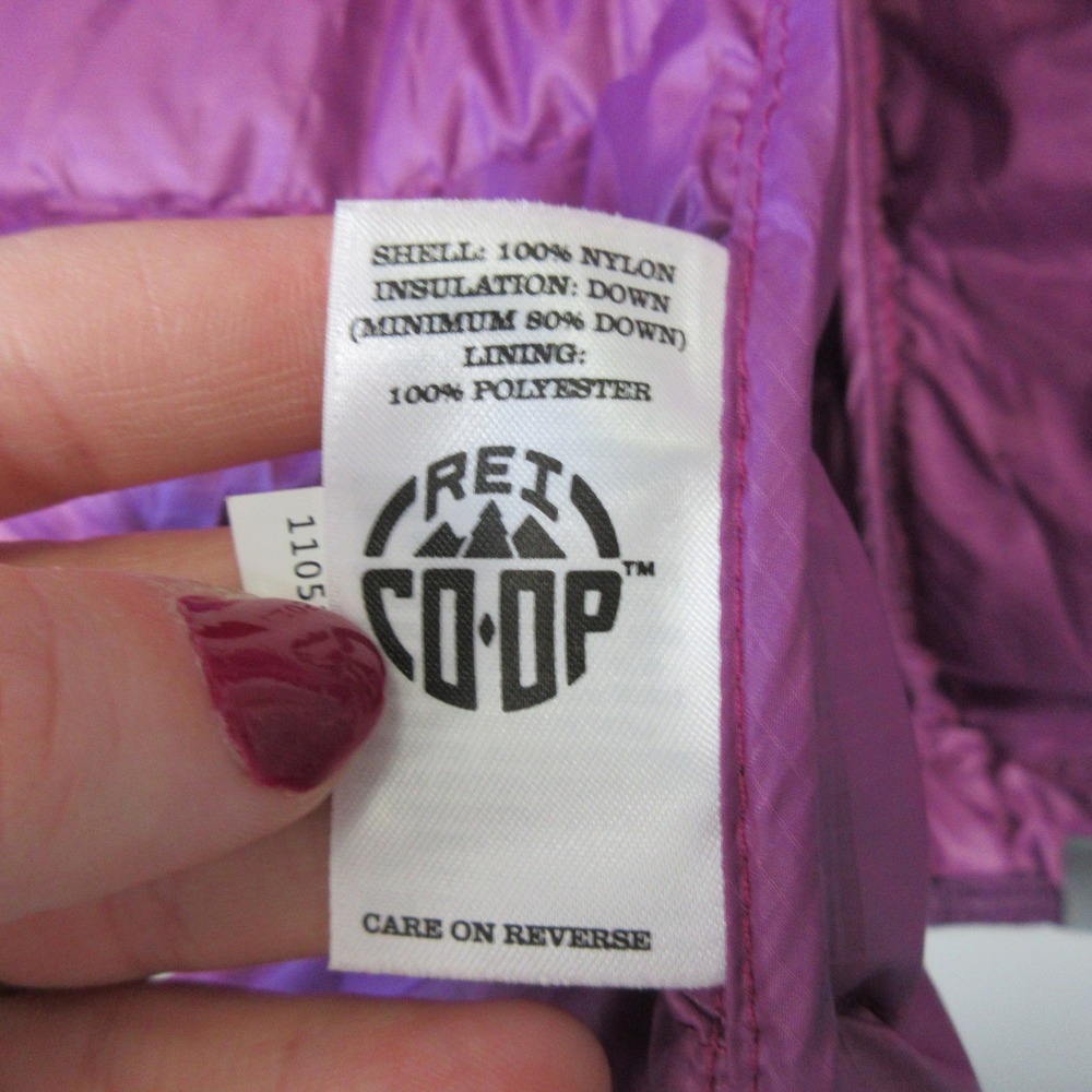 REI Co Op Womens Purple 650 Down Filled Insulated Puffer Vest Size L Hiking - Picture 7 of 10